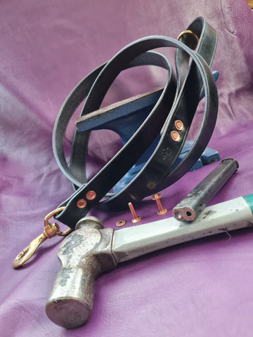 Copper Riveted English Bridle Leather Lead