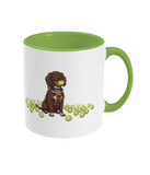 Two Toned Mug Cocker with tennis balls