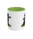 Two Toned Mug Black lab with stick